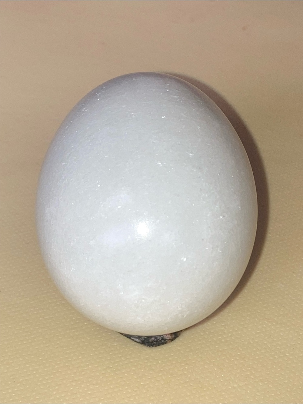 White Jade Decorative Stone Egg Sculpture - Home Art Accent - Picture 5 of 7